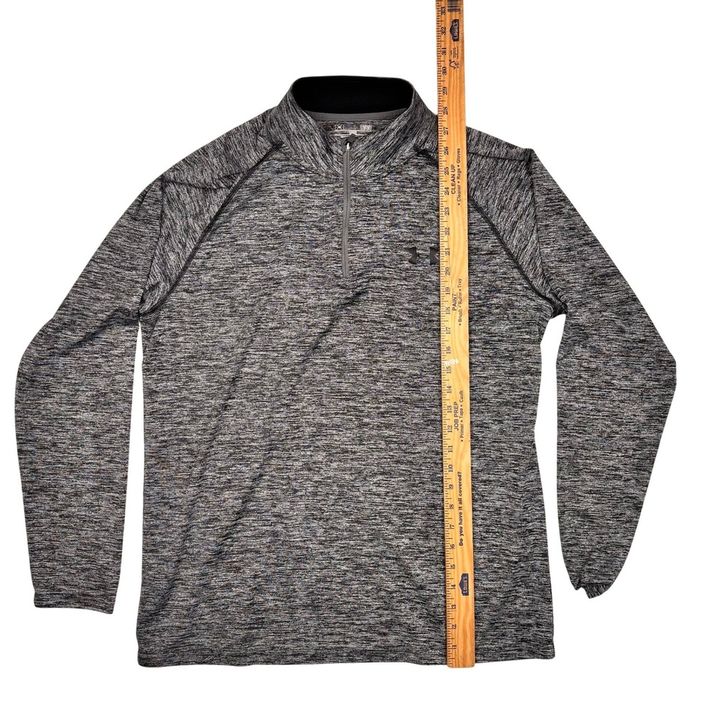 Under Armour Mens HeatGear 1/4 Zip Pullover Grey Space Dye Heather Large Loose - Picture 4 of 7